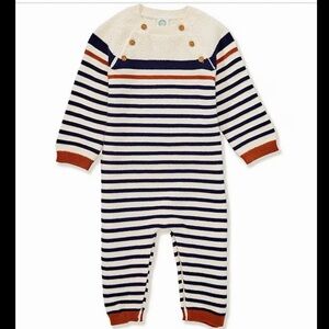 Little Me Striped Baby One Piece Coverall
